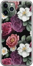 iPhone 11 Pro Max hoesje siliconen - Flowers - Soft Case Telefoonhoesje - Bloemen - Transparant, Multi