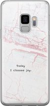 Samsung Galaxy S9 hoesje siliconen - Today I choose joy - Soft Case Telefoonhoesje - Tekst - Grijs