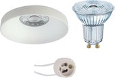 LED Spot Set - OSRAM Parathom PAR16 930 36D - Pragmi Vrito Pro - GU10 Fitting - Dimbaar - Inbouw Rond - Mat Wit - 3.7W - Warm Wit 3000K - Ø82mm - BSE