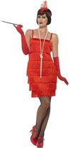 Smiffy's - Jaren 20 Danseressen Kostuum - Red Rita Flapper - Vrouw - Rood - Small - Carnavalskleding - Verkleedkleding