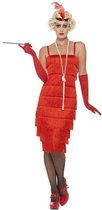 Charleston Flapper Lange Kleed Rood-Maat:L