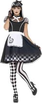Smiffy's - Alice In Wonderland Kostuum - Gotische Alice In Wonderland - Vrouw - Zwart, Zwart / Wit - Extra Small - Halloween - Verkleedkleding