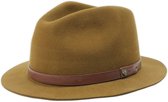 Brixton Messer Short Brim Fedora Hoed - Coffee