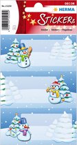 HERMA 15259 Stickers Décor Kerst geschenkstickers winterlandschap, glitter
