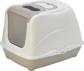 Bol.com Moderna - Kattenbak - Flip cat Jumbo - Warmgrijs/wit - 410x439x576 cm aanbieding