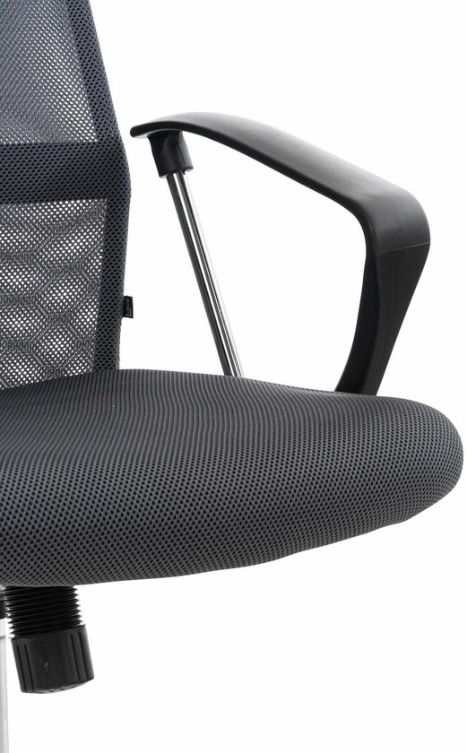 CLP Washington Bureaustoel | Kunstleer en netbekleding | Kantoorstoel met Zithoogte: 47 -55 cm grijs