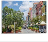 Forex - Straat op Curaçao  - 40x30cm Foto op Forex