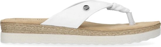 No Stress - Dames - Witte leren slippers - Maat 41 | bol.com