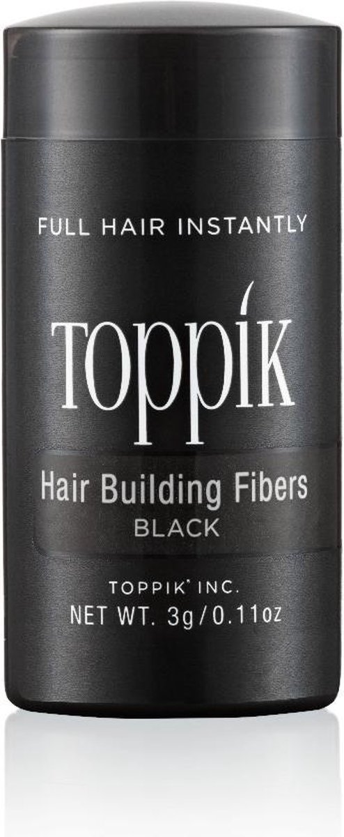 Toppik Hair Building Fibers Zwart - 3 gram - Cosmetische Haarverdikker - Verbergt haaruitval - Direct voller haar