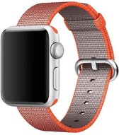Nylon bandje voor de Apple Watch 38mm - 40mm Space Orange voor Series 1|2|3|4|5|6 Watchbands-shop.nl