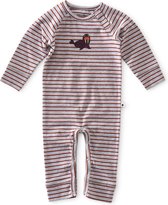 Little Label - babypakje - striped grey orange red - maat: 62 - bio-katoen