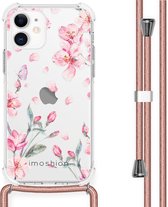 iMoshion Design hoesje met koord voor de iPhone 12 Mini - Bloem - Roze