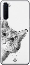 OnePlus Nord hoesje siliconen - Peekaboo | OnePlus Nord case | zwart | TPU backcover transparant