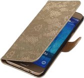 Wicked Narwal | Lace bookstyle / book case/ wallet case Hoes voor Samsung galaxy a8 2015 Goud