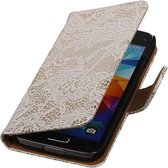 Wicked Narwal | Lace bookstyle / book case/ wallet case Hoes voor Samsung Galaxy S5 mini G800F Wit