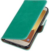 Wicked Narwal | Premium TPU PU Leder bookstyle / book case/ wallet case voor Samsung Galaxy J7 / 2017 Pro Groen