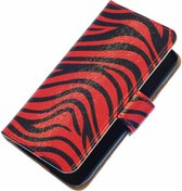 Wicked Narwal | Zebra bookstyle / book case/ wallet case Hoes voor sony Xperia Z C6603 Rood