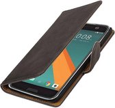Wicked Narwal | Bark bookstyle / book case/ wallet case Hoes voor HTC 10 Grijs