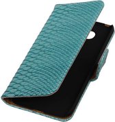 Wicked Narwal | Snake bookstyle / book case/ wallet case Hoes voor Nokia Microsoft Lumia 630 / 635 Turquoise