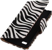 Wicked Narwal | Zebra bookstyle / book case/ wallet case Hoes voor Huawei Huawei Ascend Y560 / Y5 Wit