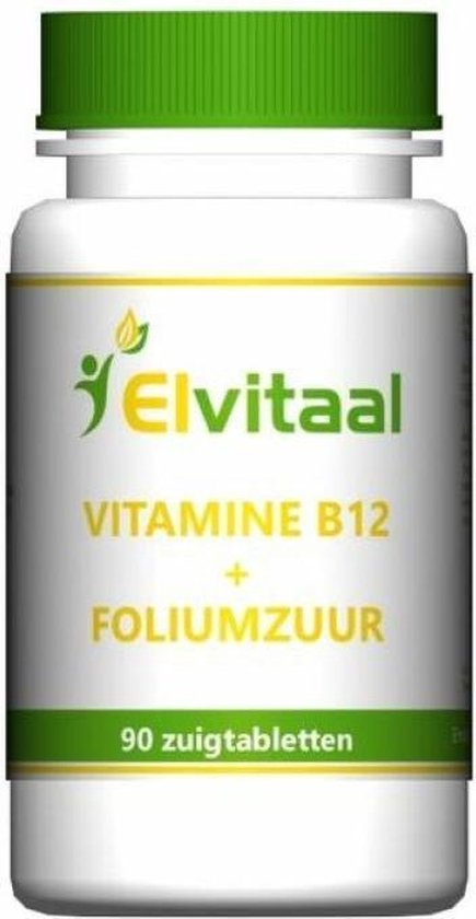 Elvitaal Vitamine B12 1000µ + foliumzuur - 90 Tabletten - Vitaminen |  bol.com