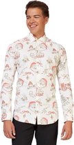 Opposuits Overhemd Hohoholly Heren Polyester Wit Mt 3xl
