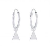 Oorbellen dames | Oorringen met hanger | Zilveren oorringen met hanger, driehoek | WeLoveSilver
