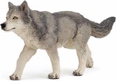 Plastic speelgoed figuur grijze wolf 12 cm