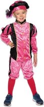 Roetveeg Pieten kostuum - roze/zwart - voor kinderen - Pietenpak 152