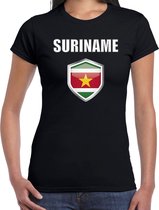 Suriname landen t-shirt zwart dames - Surinaamse landen shirt / kleding - EK / WK / Olympische spelen Suriname outfit S