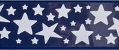 1x Vel kerst raamversiering raamstickers witte sterren 12,5 x 58,5 cm - Raamversiering/raamdecoratie stickers