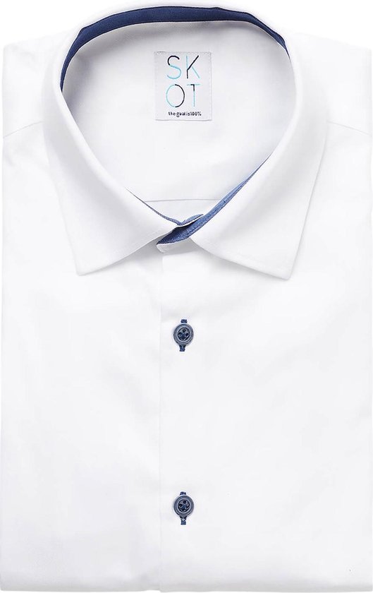 SKOT Fashion Sustainable Shirt Men Circular White Contrast - Wit - Taille S