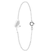 Lucardi Dames Armband tulp - Echt Zilver - Armband - Cadeau - Moederdag - 19 cm - Zilverkleurig