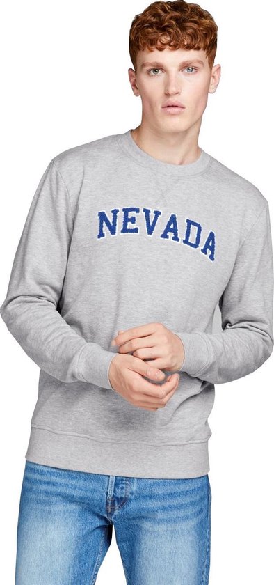 JAck & Jones sweater Nevada grijs met blauw, maat XL | bol.com