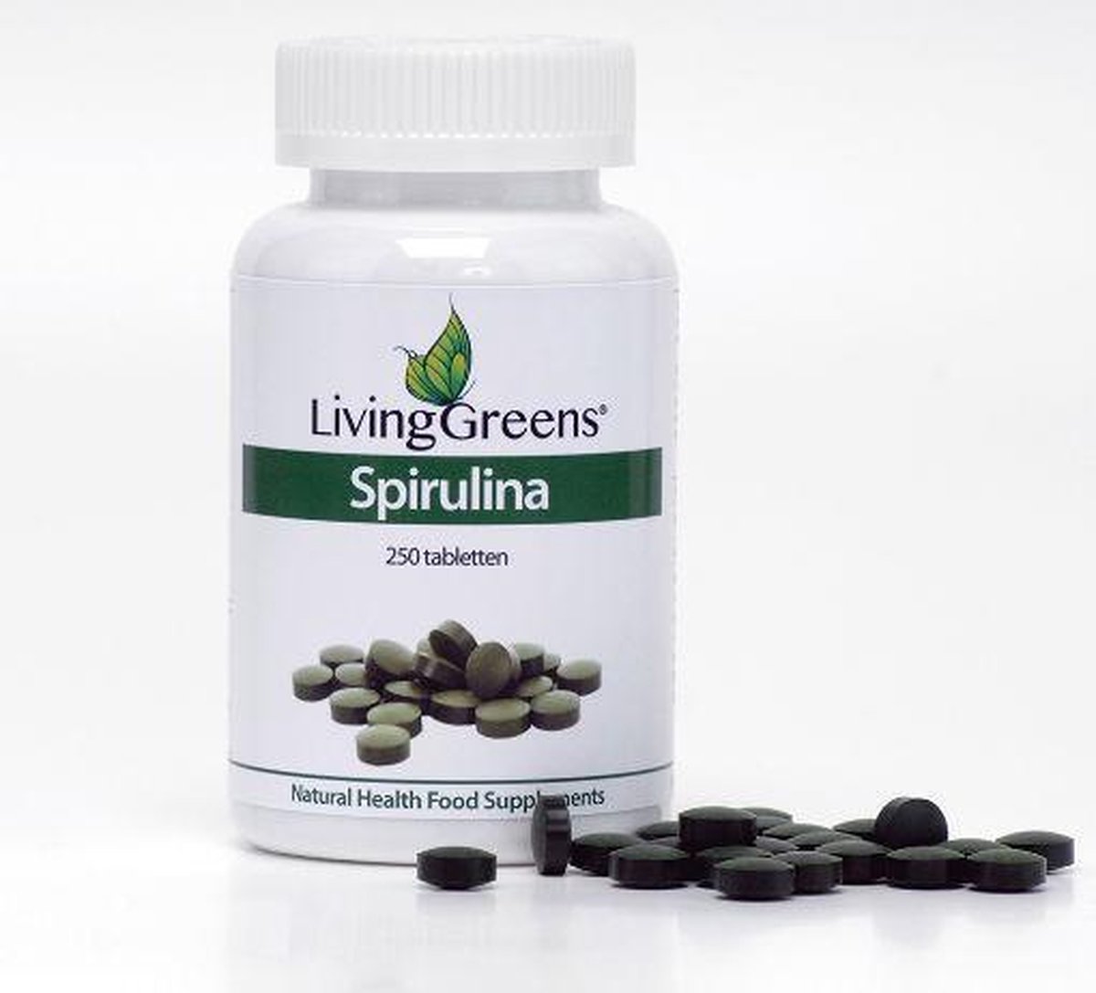 LivingGreens Spirulina tabletten 250 stuks, spirulina, algen