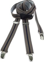 We Love Ties - Bretels - 100% made in NL, beige streep - beige / blauw / geel