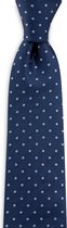 We Love Ties - Stropdas Basis Point - geweven zuiver zijde - marineblauw / lichtblauw