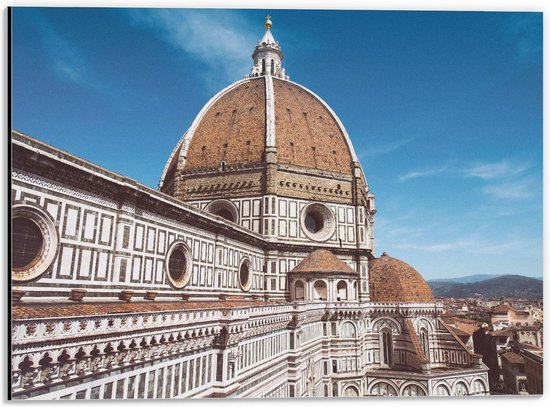 Dibond - Kathedraal van Florence -  - 40x30cm Foto op Aluminium (Met Ophangsysteem)