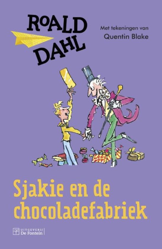 Livre "Charlie et la Chocolaterie" de Roald Dahl, illustré par Quentin Blake. Couverture violette.