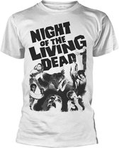 Plan 9 Unisex Tshirt -L- NIGHT OF THE LIVING DEAD (WHITE) Wit