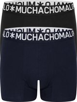 Muchachomalo Light Cotton boxershorts (2-pack) - heren boxers normale lengte - blauw en zwart - Maat: M