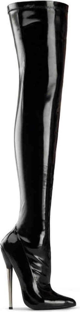 Devious - DAGGER3000 Overknee Laarzen - Paaldans schoenen - 40 Shoes - Zwart