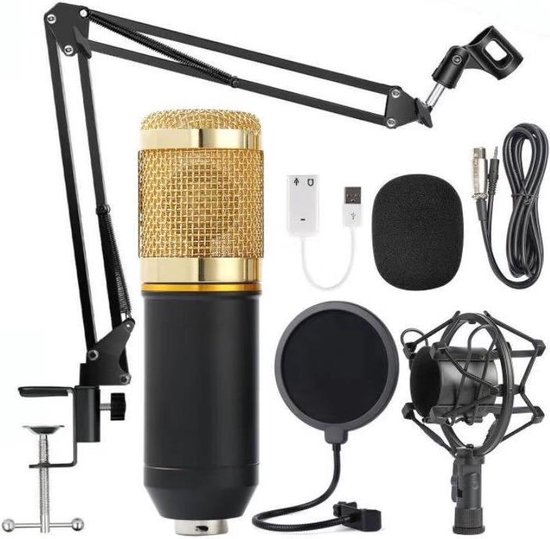 9 in 1 set Bm800 Microfoon Studio Condensator Mikrofon Mic Ktv Radio Zingen  Computer... | bol.com