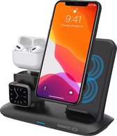 RealPower Terratec ChargeAIR All Desk Pro - Draadloos oplaadstation - Qi 15W - Draadloos opladen van Smartphone en Apple Watch - Opladen AirPods Pro - Zwart