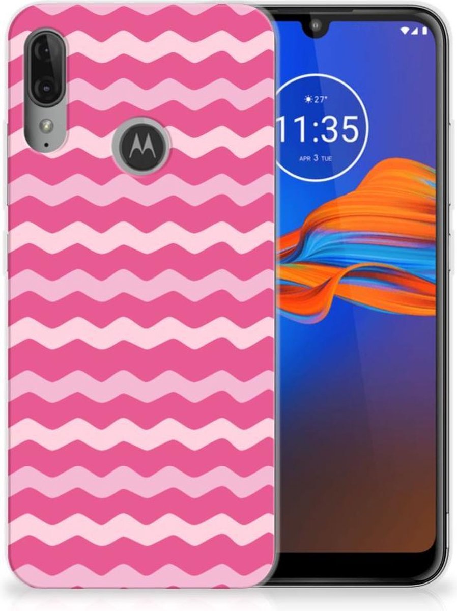 Motorola Moto E6 Plus TPU bumper Waves Pink