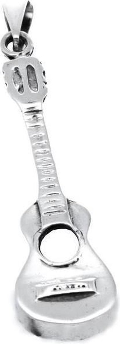Zilveren Gitaar akoestisch XL kettinghanger