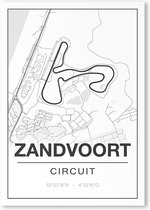 Poster/plattegrond ZANDVOORT CIRCUIT - A4