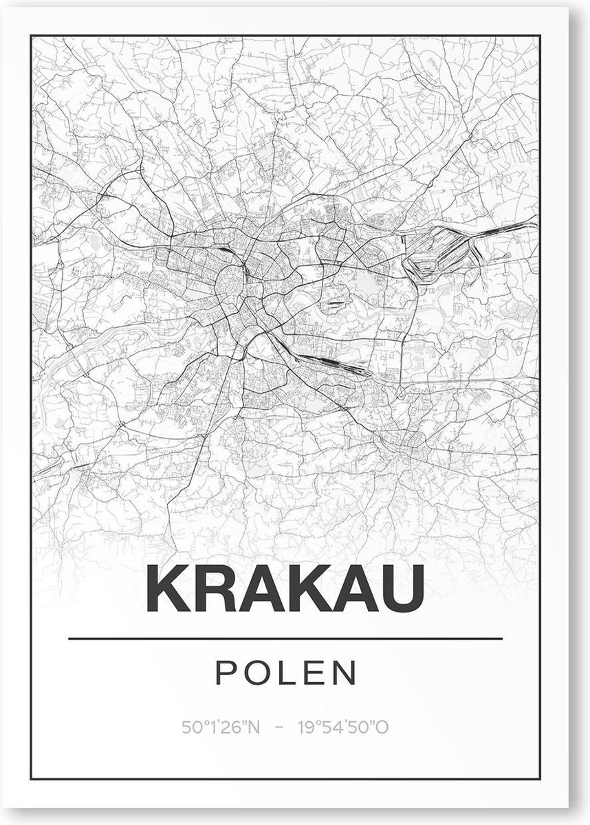 Poster/plattegrond KRAKAU - A4