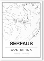 Poster/plattegrond SERFAUS - 30x40cm
