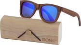 Planche à roulettes 5one® Brown - lunettes de soleil en bois bleu lens - boîte , y compris